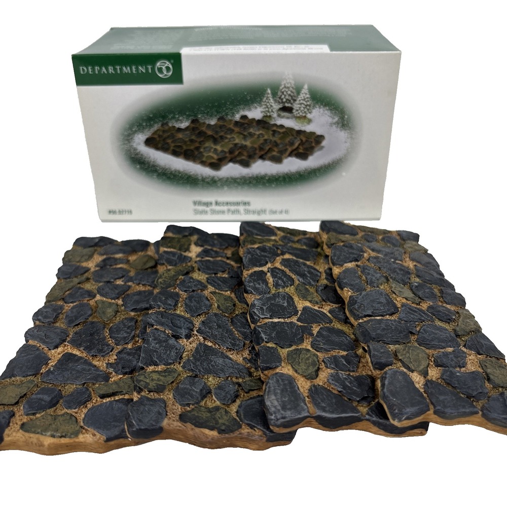 Dept 56 Village Accessories -Slate Stone Path [ Straight ] set of 4
